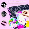 BAOXUE Scratch Art for Kids, Unicorns Black Rainbow Scratch Art Paper Set-Arts and Crafts & Supplies, DIY Activity & Party Games, Unicorn Art Gifts for Toddlers, Girls & Boys