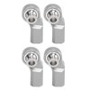 VBESTLIFE RC Car Rod End, 4PCS Aluminium Alloy Steel RC Car Rod End Bend M3 RC Car Steering Rod Head Vehicle Scale Accessories for SCX10 1/10 Car Model (Silver)