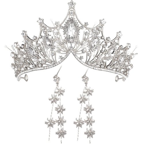 Wedding Crown for Bride Rhinestone Princess tiara for Women Prom Queen Crown Pageant-Bridal Wedding Crown