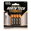 Solar Light Rechargeable Batteries, Power Pack of 4 AAA 1.2v, 600mAh NiMH