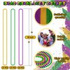 EOBOH 50PCS Mardi Gras Beads, Mardi Gras Green Purple Gold Beads Necklaces Bulk, Metallic Mardi Gras Beads Necklace Accessories Costumes Women Men for Parade Throws Party Decorations Favor Supplies