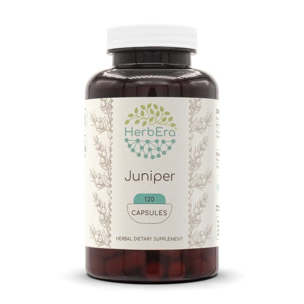HerbEra Juniper 120 Capsules, 500 mg, Made with Juniper (Juniperus communis) Dried Berry (120 Capsules)