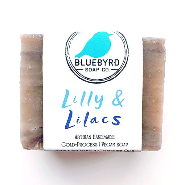 Bluebyrd Soap Co. Lilac Scented Cold Process Bar Soap | Handmade Floral Soap, Organic Shea Butter, Coconut Oil | Handmade in the USA, All Natural Bar Soap (Lilac)