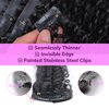 IDN BEAUTY Seamless Clip In Hair Extensions Human Hair, Kinky Curly 14 Inch 110g 7pcs Natural Black Seamless Curly Clip Ins Remy Human Hair Seamless Clip Ins For Black Women PU Weft Invisible Edge