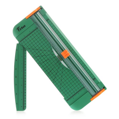 Firbon Green A4 Paper Cutter 12 Inch Titanium Straight Paper Trimmer with Side Ruler for Scrapbooking Craft, Paper, Coupon, Label, Cardstock