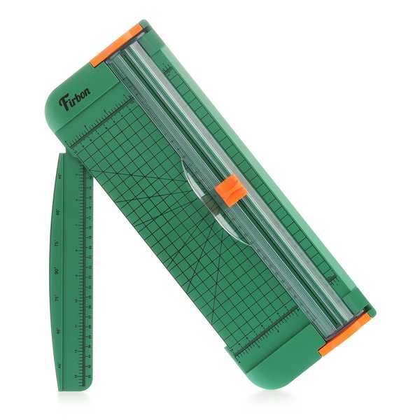 Firbon Green A4 Paper Cutter 12 Inch Titanium Straight Paper Trimmer with Side Ruler for Scrapbooking Craft, Paper, Coupon, Label, Cardstock