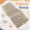 Sunny Blonde Clip in Hair Extensions Human Hair Invisible Clip ins Human Hair Extensions Platinum Blonde Extensions Clip ins 7pcs 120g 24inch