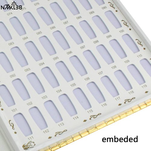 NMKL38 120 Nail Color Chart Display Book for Nail Polish UV Gel Color Cards Nail Salon Tool with False Nail Tips (White)
