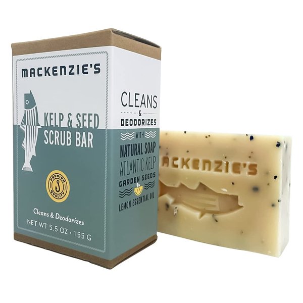 MacKenzie's Kelp & Seed Scrub Bar - Father's Day Gifts - Gifts for Fisherman - Hand Soap for Cooks - Hand Soap for Gardeners - Exfoliating - Moisturizing - Natural Soap - Sea Kelp - 5.5 oz