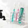 HBlife Small Toothbrush Holder for Bathroom, 5 Slots Silver Stainless Steel Bathroom Accessories Organizer