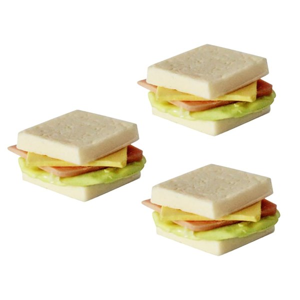 Zerodeko 6PCS Miniature Sandwiches for Dollhouse, Dollhouse Miniature Food Sandwiches 1 12 Scale, Miniature Food Pretend Play Toy Miniature Doll House Accessories