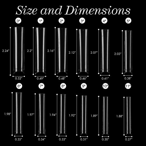 No C Curve 3XL Square Nail Tips-Clear Acrylic Square Shape Nail Tips SITELENABY 360 pcs Flattened Half Cover False Nails for Nail Salons and DIY French ABS Nail Art Tips 12 Size