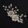 BERYUAN Gold Leaves Flower Pearls Hair Clips Gold Wedding Hair Clips Wedding Bridal Hair Clips Pearls Rhinestone Bridal Hairpiece for Brides Bridesmaid Girls