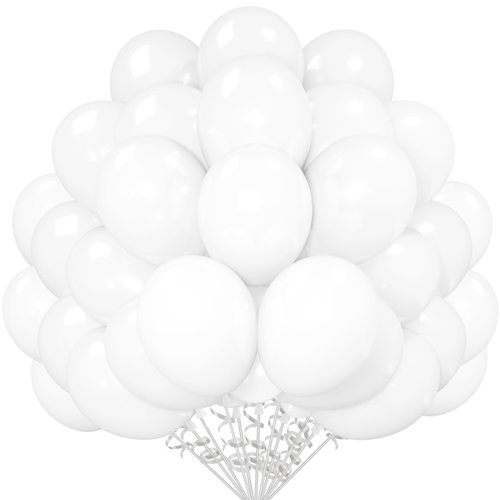 CYTTOKL White Latex Balloons 12 inch 200 Pack Matte Helium Balloon for Birthday Wedding Baby Shower Party Decorations
