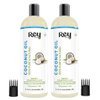 Rey Naturals Cold Pressed Coconut oil for hair and skin - 100% Pure & Natural Hair Oil (400ml) - (200ml x 2)