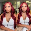 west kiss Burgundy Lace Front Wigs Human Hair Wigs for Black Women Human Hair 5x5 HD Lace Closure Wigs Human Hair 99J Body Wave Lace Front Wig Glueless Wigs Human Hair Pre Plucked 20 inch