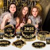 140Pcs, Happy New Year Party Decorations New Year Eve Party Supplies New Year Plates and Napkins 2025 New Year Party Dinner Plates New Years Eve Party Decorations, Serves 20 Guest