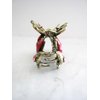 Antique crown style metal hair claw clips with crystals for thin fine hair (Primary color: Pink)
