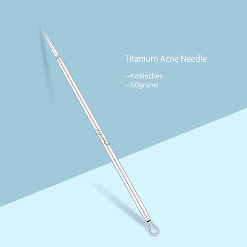 ZIZZON Titanium Lancet Needle Acne Blackhead Remover Pimple Extractor Popper Tool