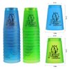 DEWEL Stacking Cup Game with 15 Stack Ways, 24pcs Cup Stacking Set, Sport Stacking Cups BPA-Free Material, Classic Family Game, Great Gift Idea for Stack Games Lover. (Blue & Green)