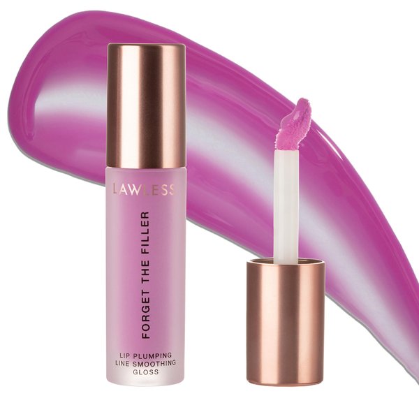 Lawless Forget the Filler Lip Plumping Line Smoothing Gloss - Violet Bloom - Premium Volumizing Lip Gloss with Natural Ingredients Designed to Plump, Firm, and Hydrate Lips 0.11 oz
