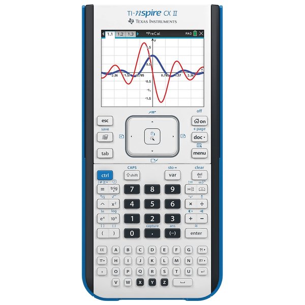 Texas Instruments TI-Nspire CX II Color Graphing Calculator with Student Software (PC/Mac) White 3.54 x 7.48