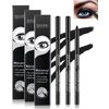 3 Pcs Matte Black Waterproof Smudge-proof Gel Eyeliner Pencil, Fade-Proof Eyeliner Pen Easy-to-Sharpen Pencil, Cat Eye/Smoky Eye Makeup Pen, Waterline Gel Eye Liner, Makeup Gift Set for Women
