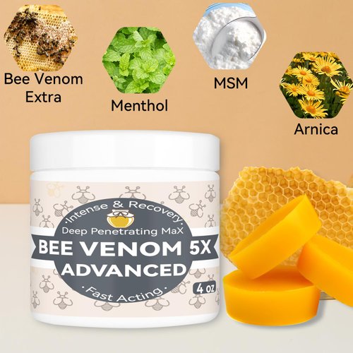 AEROMAXX Organic Bee Venom Muscle Joint Cream, 10x Maximum Caring Ointment, Soothe Shoulder, Back, Neck, Hands, Knuckles, Elbows, Feet, Leg, Knees, Ankle, Meniscus, for Adults, Elderly