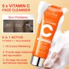 5 x Vitamin C Skin Care Set, Skincare Routine Set, Facial Skin Care Products, Skincare Gift Set with Cleanser, Eye Cream, Serum, Cream, Mask, Anti-Aging Skin Care Kit for Firming & Hydrating 6PCS