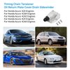WIKIBB Timing Chain Tensioner Cover Plate Kit Replacement for Honda Acura K20 K20A K20Z K24 K24A Engines,Aluminium Alloy Timing Chain Tensioner Oil Return Plate Cover Drain Sidewinder