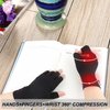2 Pairs Arthritis Compression Gloves for Arthritis, Rheumatoid, Carpal Tunnel Pain, Driving, Typing Fingerless Gloves For Women Men, Support Hand, Wrist and Joint (Pure Black, Small)