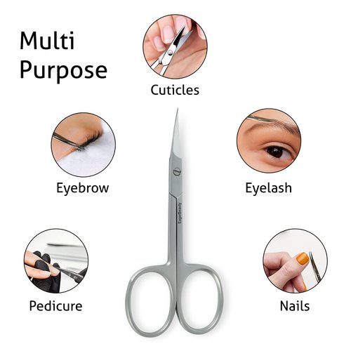 Eagerbeauty Cuticle Scissors- Stainless Steel Curved Blade Small Scissors for Trimming the Fingernails, Toenails, Eyebrow, Eyelash, Dry Skin – Nail Scissors(B)