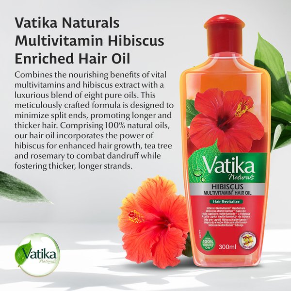 Vatika Naturals Multivitamin Hair Oil - Transform Your Tresses with Strength, Cleansing Power, & Revitalizing Elixir - Expertly Enriched with Multivitamins, Hibiscus Extract, & Natural Oils - (300 ML)