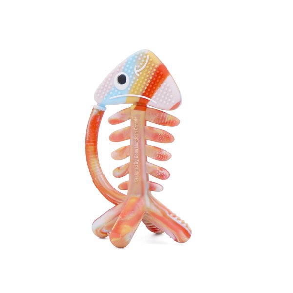3in1 Infant Toys, Baby Teething Toys 0-3-6-12 Months, Teethers for Babies 3-6 6-12 Months for Teething Relief,Baby Teether Gift,Silicone,Sensory, Baby Toys 0-6 Months, USA Patent Pending,Rainbow Fish