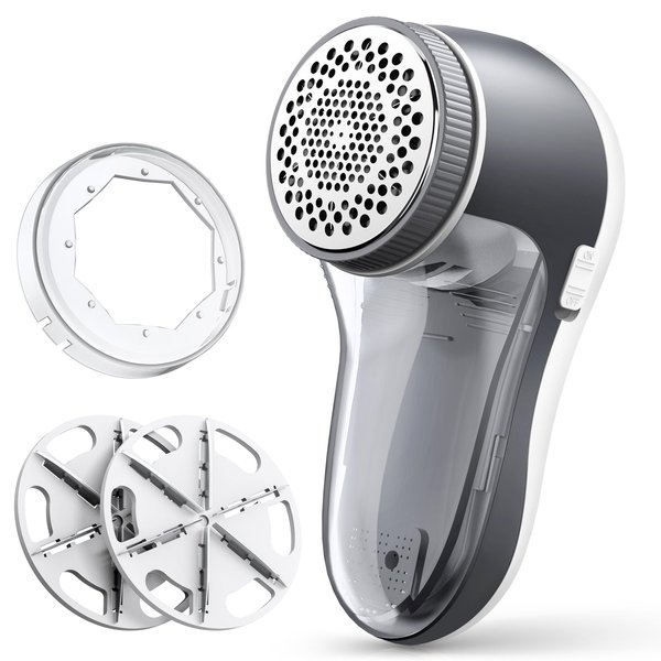 POPCHOSE Fabric Shaver, Lint Remover for Clothes, Electric Lint Shaver with 6-Leaf Blades, Sweater Shavers to Remove Pilling for Clothing, Couch, Furniture, Fuzz, Lint Ball, Bobbles, USB Rechargeable