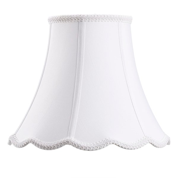Bell Lamp Shade, Saangseon White Lampshade Replacement 6'' Top x 11.5'' Bottom x 9.5'' Slant Height x 9'' Vertical Height, Brass Spider