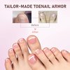 UNA GELLA Toe Nail Press Ons Peach Pink Toe Nail Tips Gel X Nail Tips French Tip Press On Nails -216pcs 12sizes Soft Gel Press On Toenails Acrylic Nails Soak Off Toenail Press Ons ForHome DIY Salon