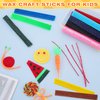 Loppdece 600 Pcs Wax Craft Sticks for Kids,Bendable Sticky Wax Yarn Sticks in 13 Colors,Reusable Molding Sculpting Sticks with Plastic Storage Box for DIY School Project Handicraft Art Supplies