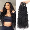 Water Wave Human Hair Bundles 22 24 26 Inch Wet and Wavy 3 Bundles Human Hair 10A Grade Weave Bundles Human Hair Extensions for Black Women Natural Color
