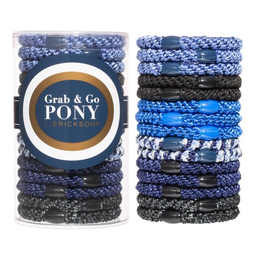 L. Erickson Grab & Go Pony Tube - Icicle - 15 Pack Ponytail Holder Hair Ties