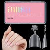 AILLSA Short Almond Nail Tips Acrylic Clear Half Cover Nail Tips False Soft Gel Nail Tips Matte Nail Extension Press on Fake Nail Tips for Nail Manicure Home DIY 240PCS 12 Sizes