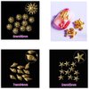 12Styles Nail Art Metal Studs Gold Metallic 3D Pieces Rivet Palm Tree Turtles Marine Life Charms for Summer Beach Ocean Manicure DIY Acrylic Nails Design Supply (Gold Ocean Studs)