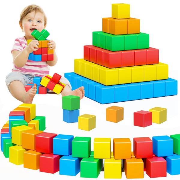 Zerxona Magnetic Blocks Toddlers Toys for 3 4 5 6 7+ Year Olds Girls Boys,1.41IN Lager Magnetic Building Blocks for Kids Age 3-5,STEM 3D Magnetic Cubs Toy for Age 4-8 Children Christmas Birthday Gifts