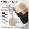 Moresoo Seamless Clip in Hair Extensions Human Hair Blonde Invisible Clip in Human Hair Extensions Seamless Platinum Blonde PU Seamless Extensions Clip in Human Hair Blonde #60 7pcs/120g 22inch