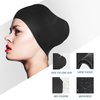 Womens Silicone Swim Cap for Long Hair,3D Ergonomic Design Silicone Swimming Caps for Women Kids Men Adults Boys Girls with Ear Plug and Nose Clip(Black/M)