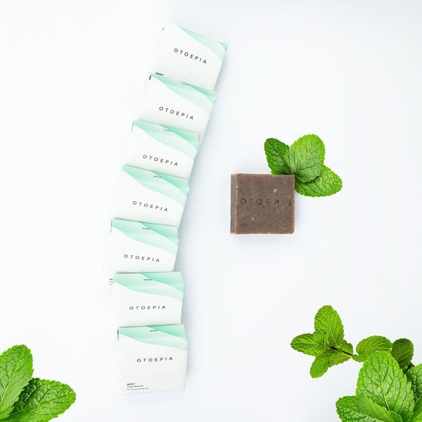 Otoepia Premium Natural Olive Oil Soap for Men - Shaving, Hair, Body, and Face Bar Gentle for Sensitive Skin - 8 Bars for Moisturizing & Nourishing in Mint