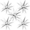 Moukiween 60 PCS Silver Star Balloons, 12 Point Spike Explosion Star Foil Balloons for Birthday Party New Year, Christmas, Graduation, Baby Shower Party Decoration (Silver)