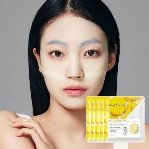 Medianswer Vita Collagen Mask 83% Pure French Collagen, Korean Beauty Brightening, Firming, Glass Skin Mask (5 pcs)