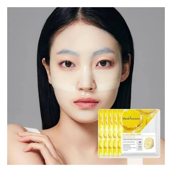 Medianswer Vita Collagen Mask 83% Pure French Collagen, Korean Beauty Brightening, Firming, Glass Skin Mask (5 pcs)
