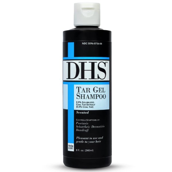 DHS Person & Covey, Inc T Gel Shampoo - Anti Dandruff Shampoo, Mildly Scented Psoriasis Shampoo - Refined Coal Tar Shampoo Gel Formula, Scalp Psoriasis Shampoo, Deep Cleansing Rich Lather - 8 Fl. Oz.